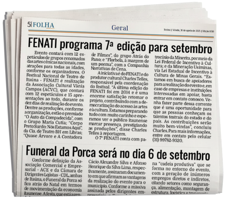 Matéria da Folha do Povo sobre o FENATI